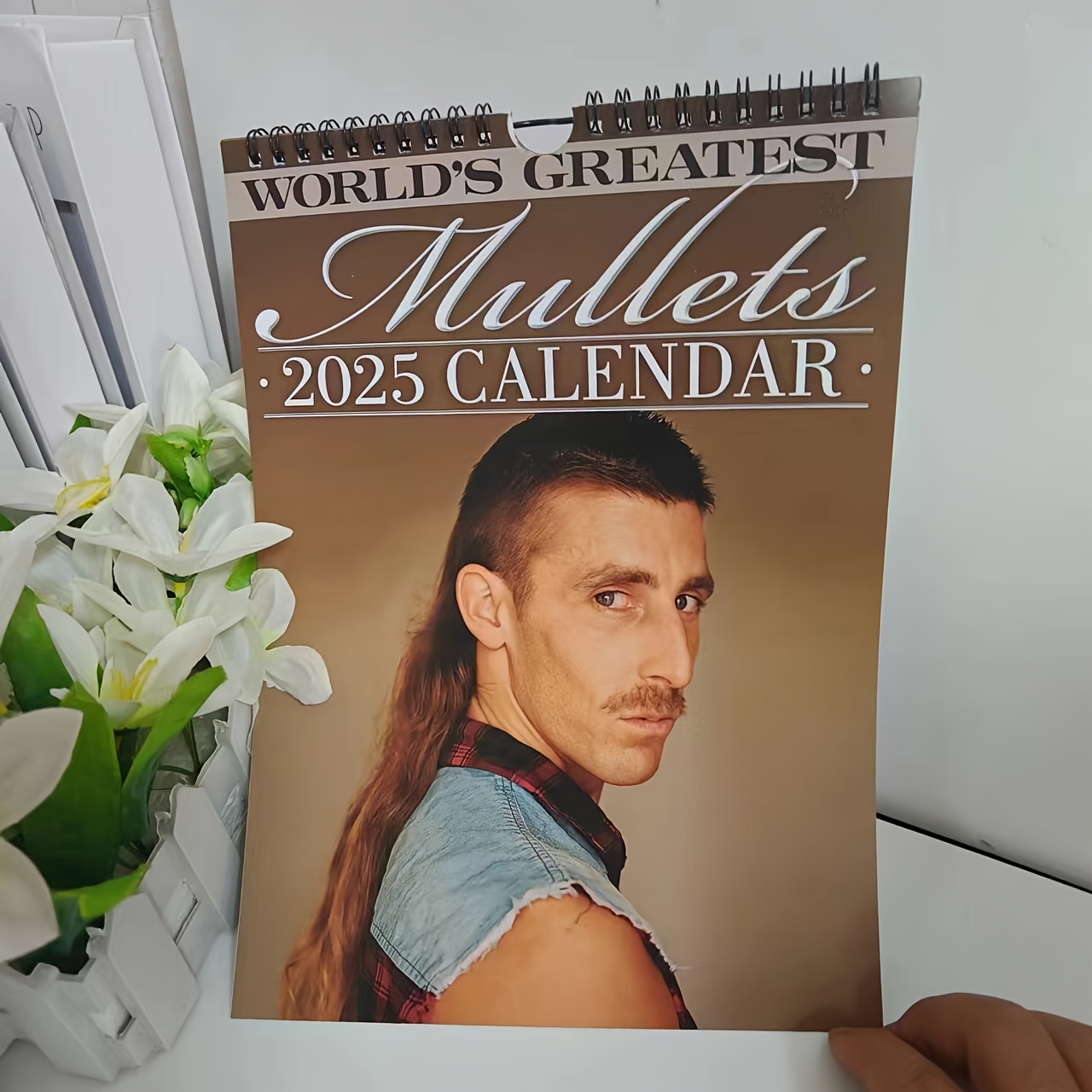 

World's Greatest - Monthly Wall Calendar Featuring Iconic Mullet Hairstyles, Full-color Photos, Paper Material, Perfect For Hair Style Enthusiasts And Humor, Home Or Salon Decor