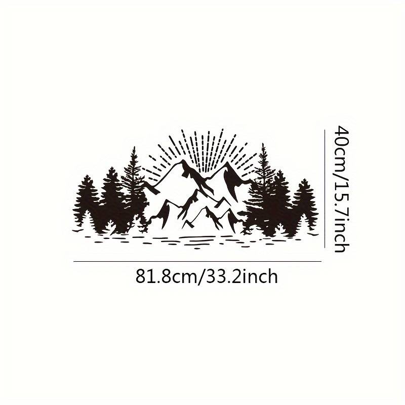Autocollant Montagnes Pour Voiture Et Camping-car - Décoration Extérieure 100x28cm, Vinyle Blanc Résistant
