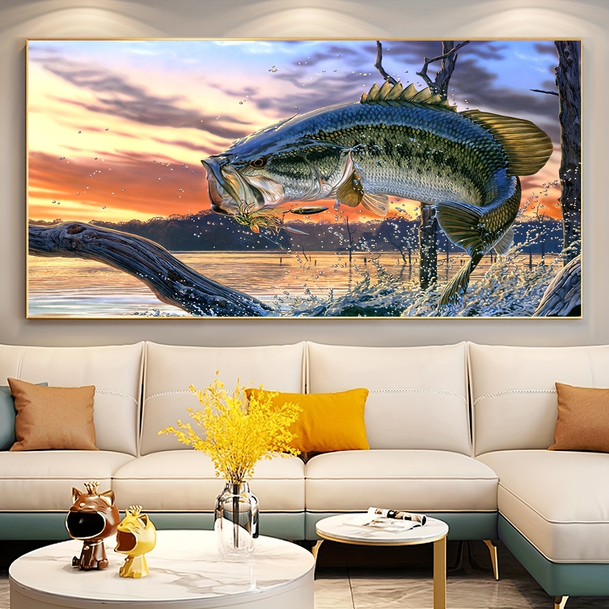 Vintage Fishes Wall Art Canvas Print fish Wall Deco retro - Temu