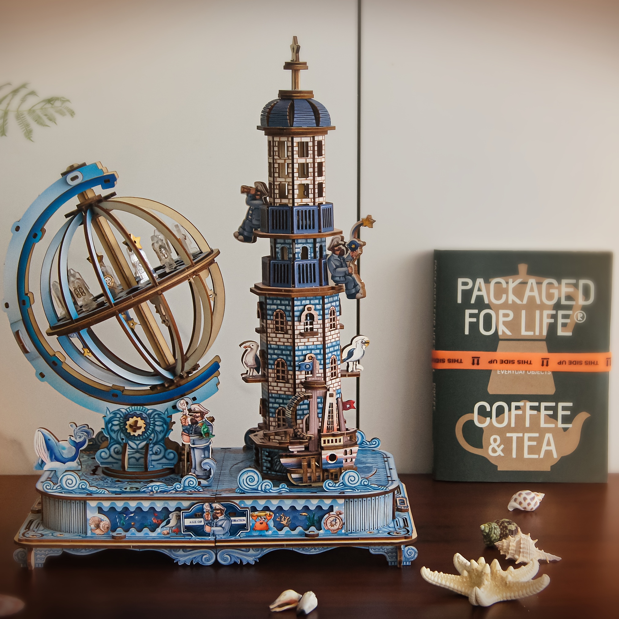 3d Puzzle With Music Box - Rotating Earth Model Kit, Educational Toy, Home Desk Decor Gift For Adults
