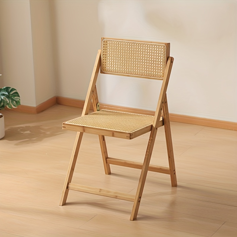 2 Sillas Plegables de Bambú Modernas - Estructura de Madera de Bambú Resistente, Sillas Portátiles y Ligeras Adecuadas para Uso en Interiores/Exteriores, Diseño Ahorrador de Espacio, Fácil de Plegar/Desplegar, No Requiere Montaje, Ideales para Hogar, Jardín, Oficina - Capacidad de Peso 149,69 KG