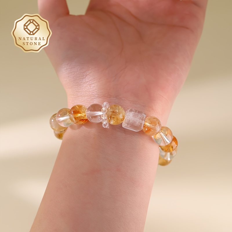 Natural Stone Bracelet 11mm Gift Natural Ore Pattern Cracks Wrapping