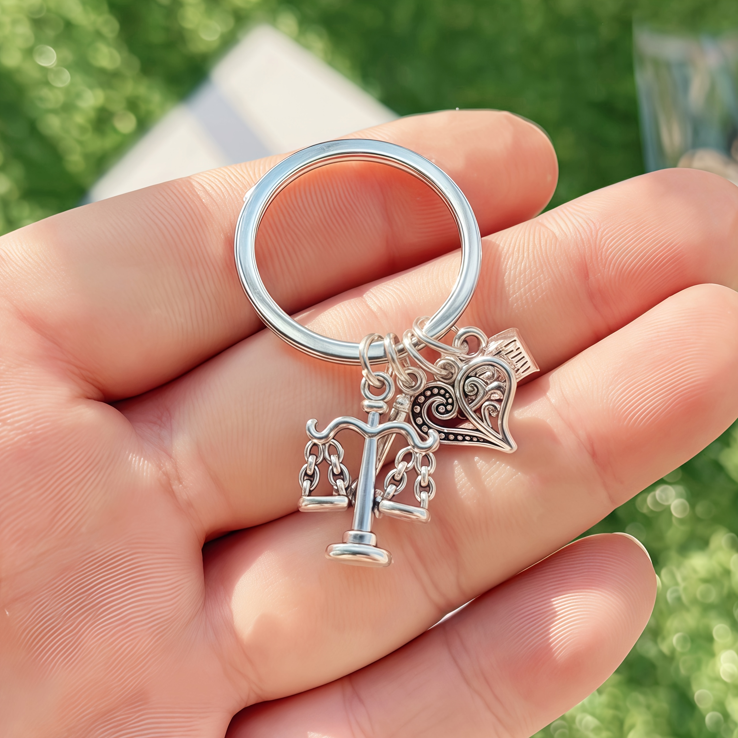 Balance Scale Keychain, Fair and Just Judge Bag Charm Pendant