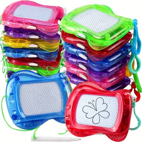 12pcs magnetic drawing boards with keychain erasable pads with keychain assorted colors ideal for backpacks birthday party favors fillers the random
