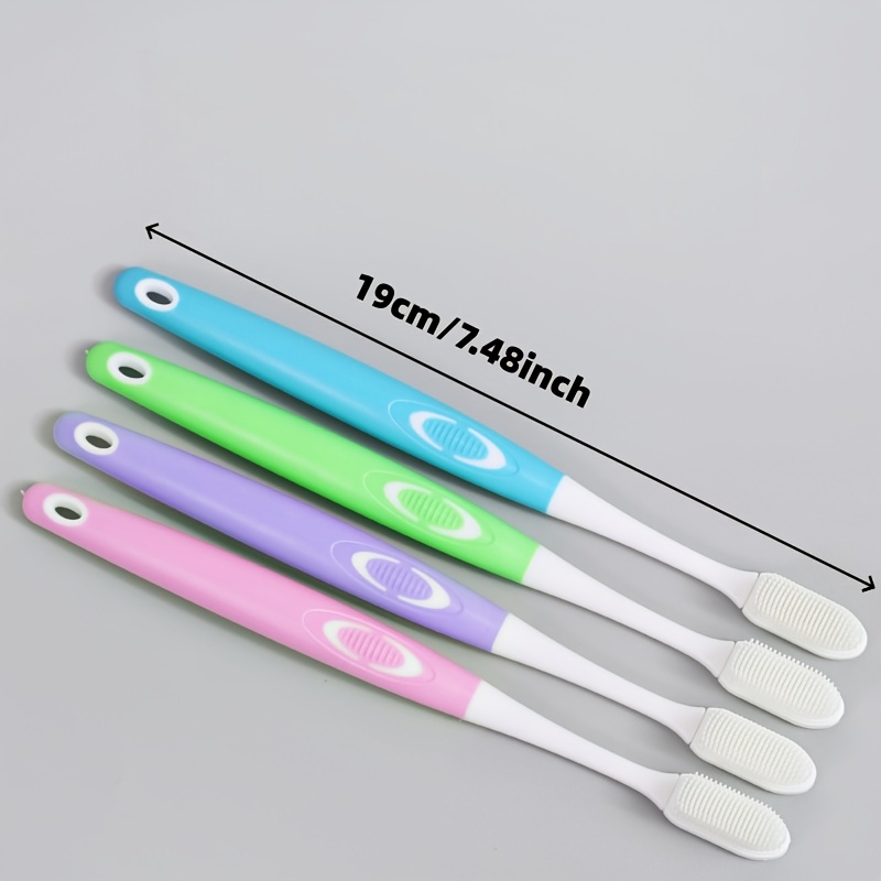 3pcs Soft Bristle Nano Silicone Toothbrush Set, Color Coded