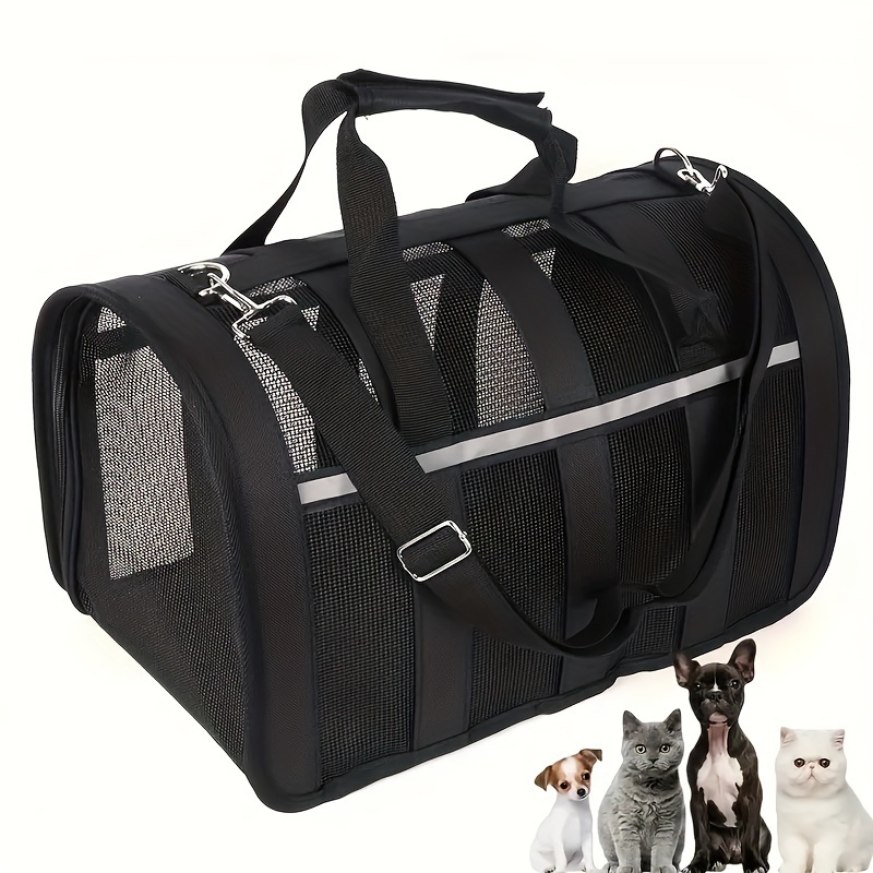 

Portable Breathable Pet Carrier Backpack For Cats And Dogs - Durable Nylon Material With Zipper Closure For Travel And Outdoor Activities