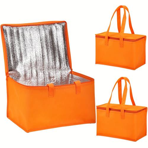 2pcs non food contact insulated lunch bags bulk reusable cooler bags insulated lunch bag thermal cooler bags foldable washable duty cooler insulated beverage bag for hot or cold delivery groceries work picnic beach