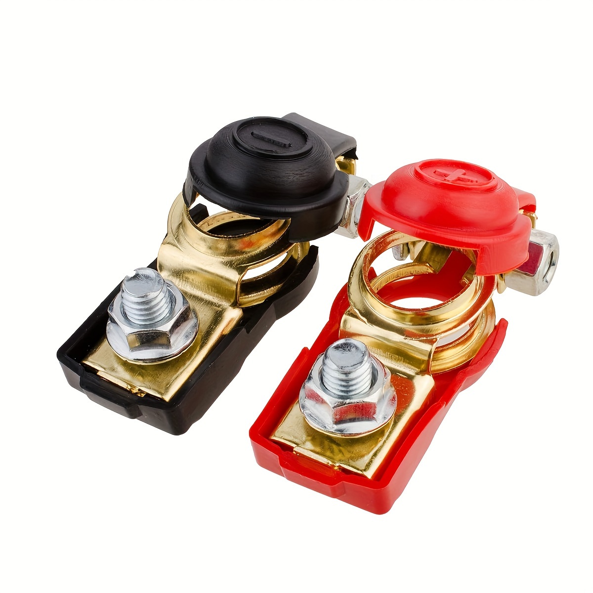 Image of 2-pack Car Battery Cable Terminal Clamps Connectors Positive Negative Universal Car Battery Connectors Suitable For Boats, Trucks, Rvs, Campers, Tractors, And Other Vehicles