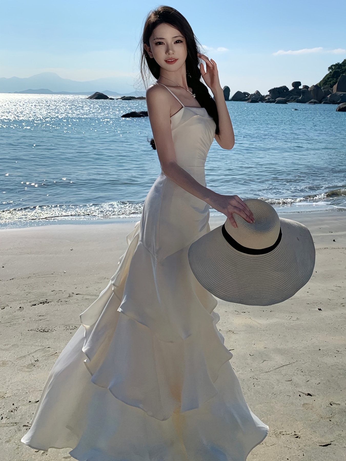 euro summer maxi dresses Another Girl Women's Cream Euro Summer Print Mesh Maxi Dress 10