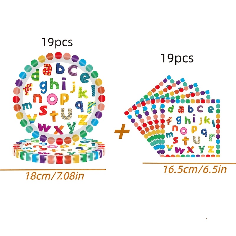 Image of 38pcs Party Supplies Rainbow Letters Including Letter Plates Napkins Back To School Decorations For Baby Showers, Children's Birthdays, Games I Halloween I Navidad