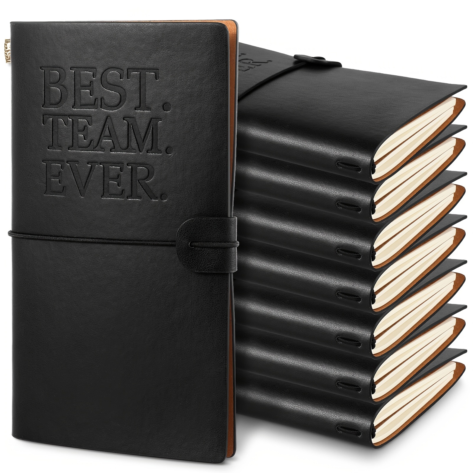 

8 Pcs 7.87 X 4.72 Inch Employee Appreciation Gifts Coworker Leather Notebook Black Journal Inspirational Notebooks For Women Men Employee Team Teacher