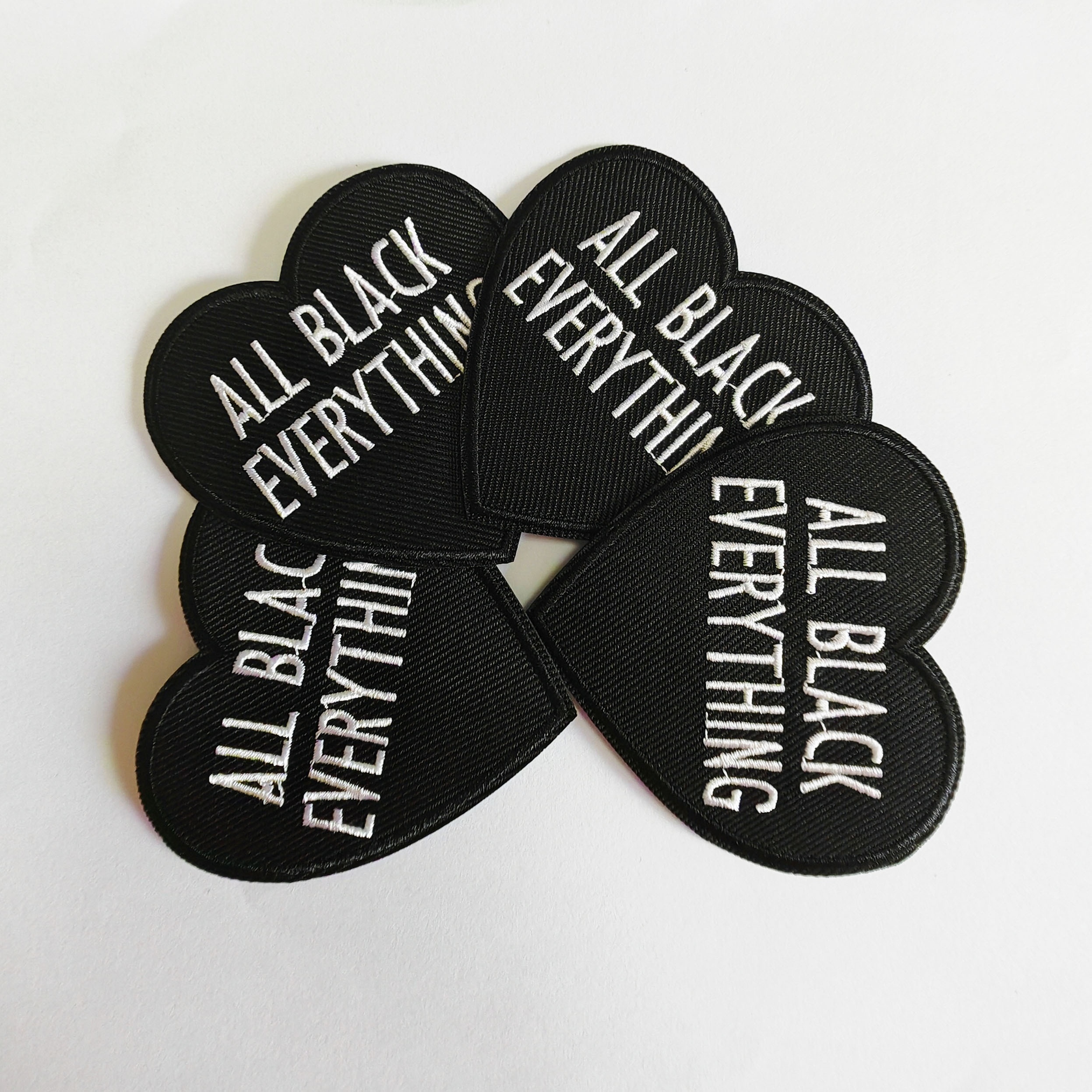 

4-pack Embroidered Iron-on Patches, "all Black " Lettering, , Craft & Embroidery Supplies, Artwork, Decorative Badges, Iron-on Appliques For Sewing & Knitting