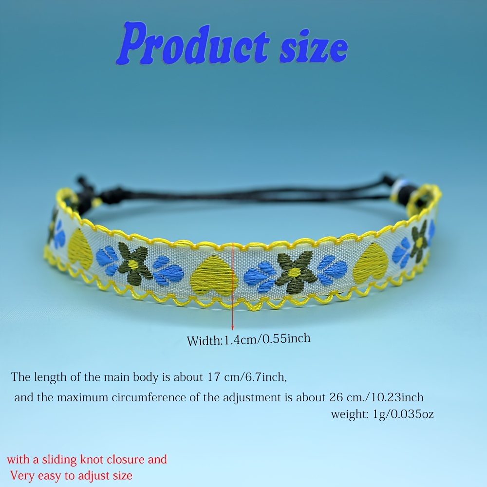 5pc Bohemian Chic Hand-woven Knitted Jacquard Charm Bracelet Set