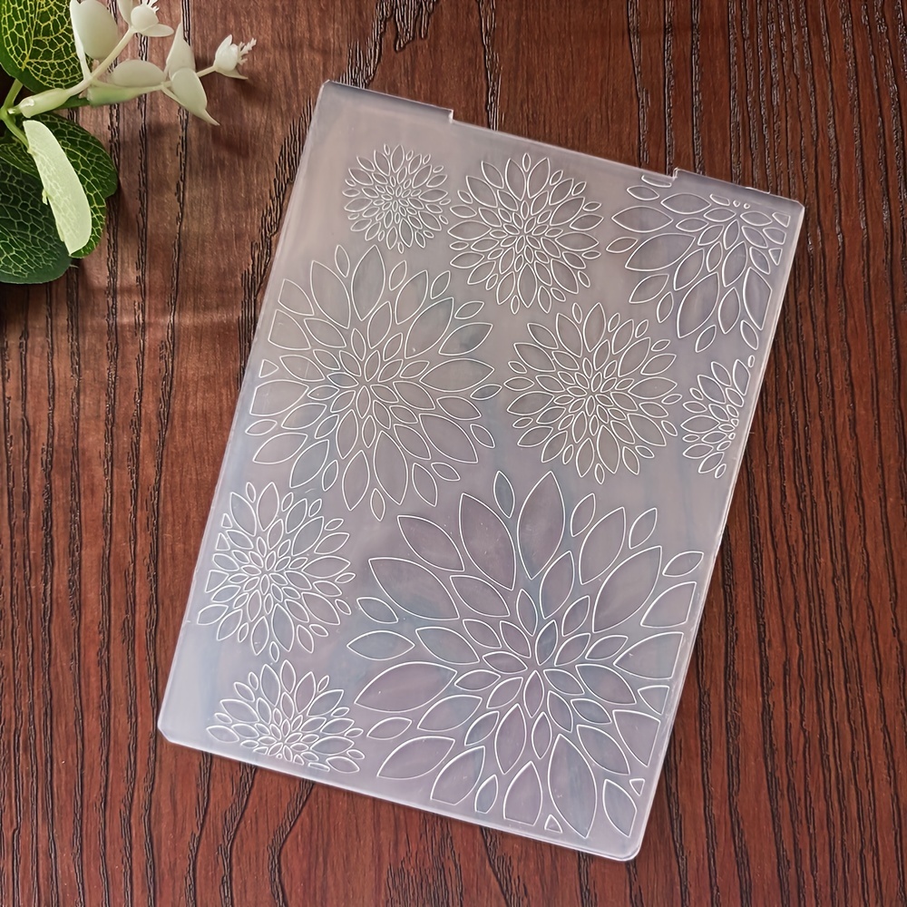 

Floral Embossing Folder For Diy Scrapbooking - 2d/3d Pvc Plastic Template For Card Making, Paper Crafts & Album Decor
