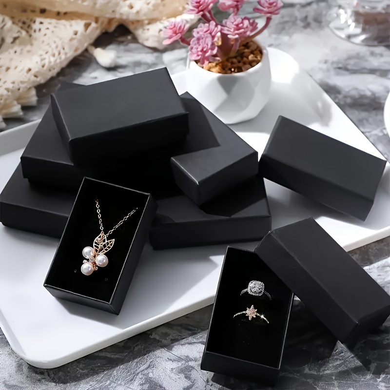 12pcs Black Cardboard Jewelry Gift Boxes with Lids