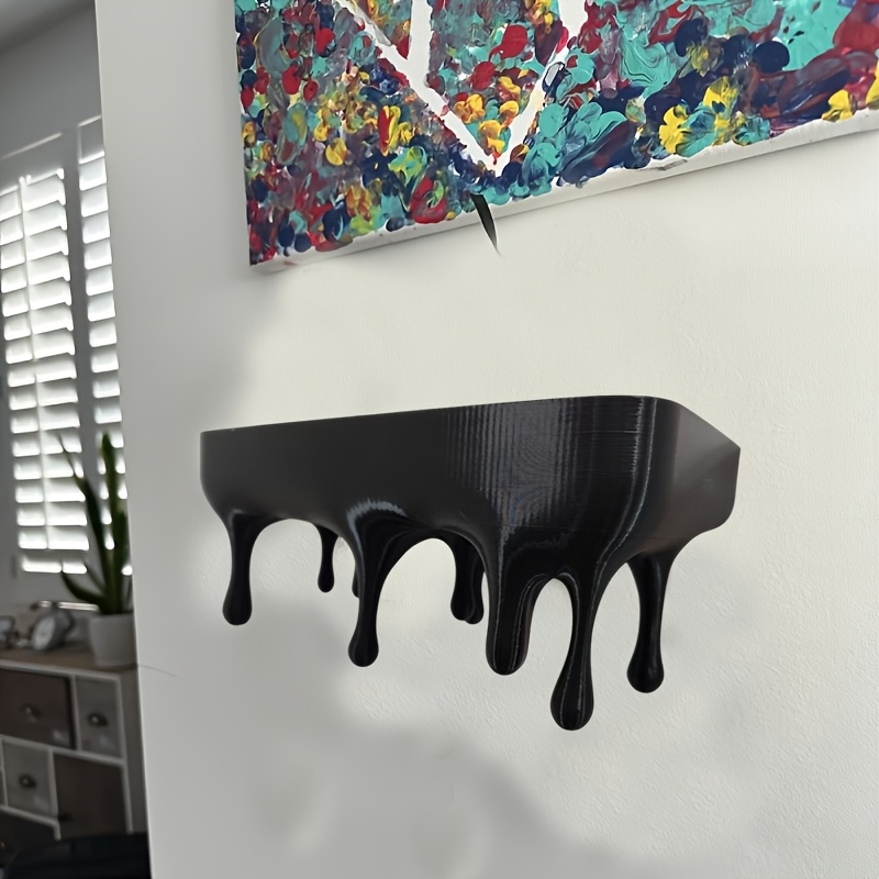 Drip Shelf (melting Wall Shelf) 1pc 3d Wall Bracket With /melting , Ideal For Small Decorations And Collectibles, Floating Shelves