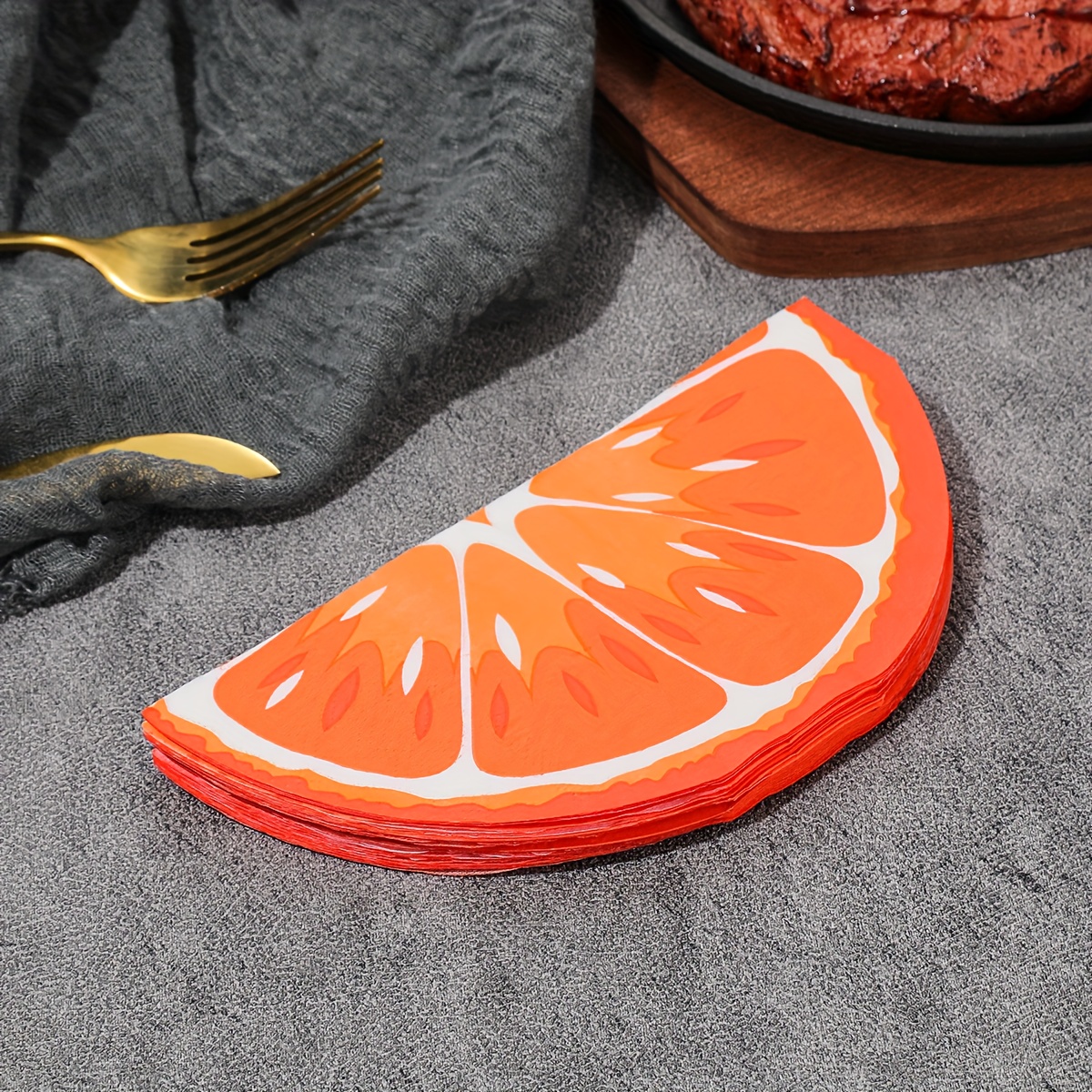 E-shop 20 Stück Zitronen-Servietten, Sommerfrucht-Zitronescheiben-Papierdeckchen, Zitrone Zitrusfrüchte Tischset, geeignet für tropische