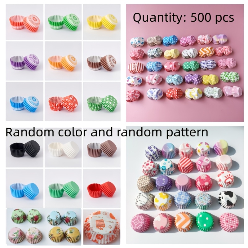 500pcs Mini Cake Cup Liners Printed