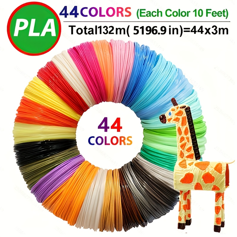 TEMU 44-color/24-color/14-color 3d Pen Pla Filament, Suitable For 3d Printing Pens, 1.75mm Diameter, 118.11 Inches Per Color, Random Colors, Perfect