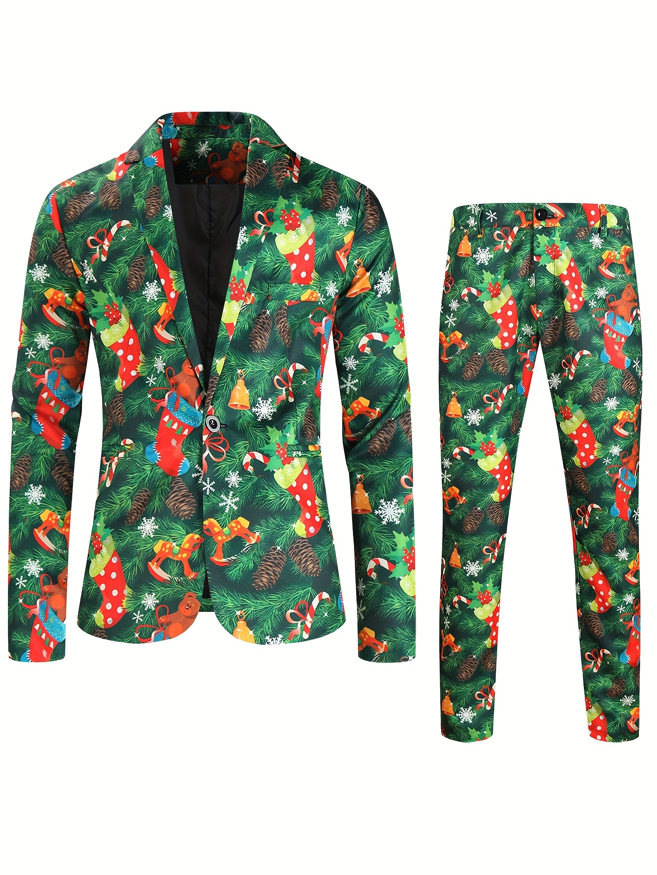 Anzug Weihnachten Herren Weihnachtsjacke Weihnachts Produktbild-Vorschau 5