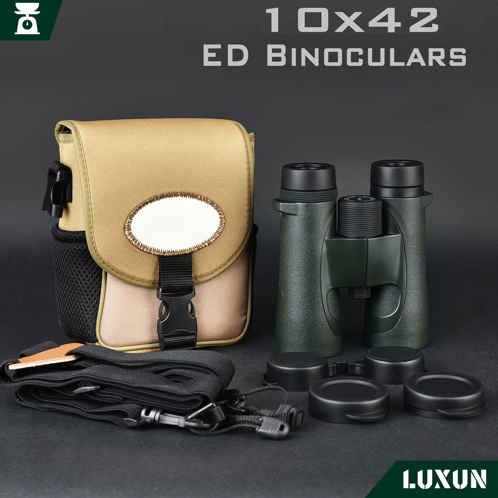 Image of Luxun Professional 10x42 Hd Ed Binoculars, Fmc Lenses, 10x High Magnification Large Field Of View 42mm Lens, Ideal For Birdwatching, Sports, Travel, Hunting And Concerts!