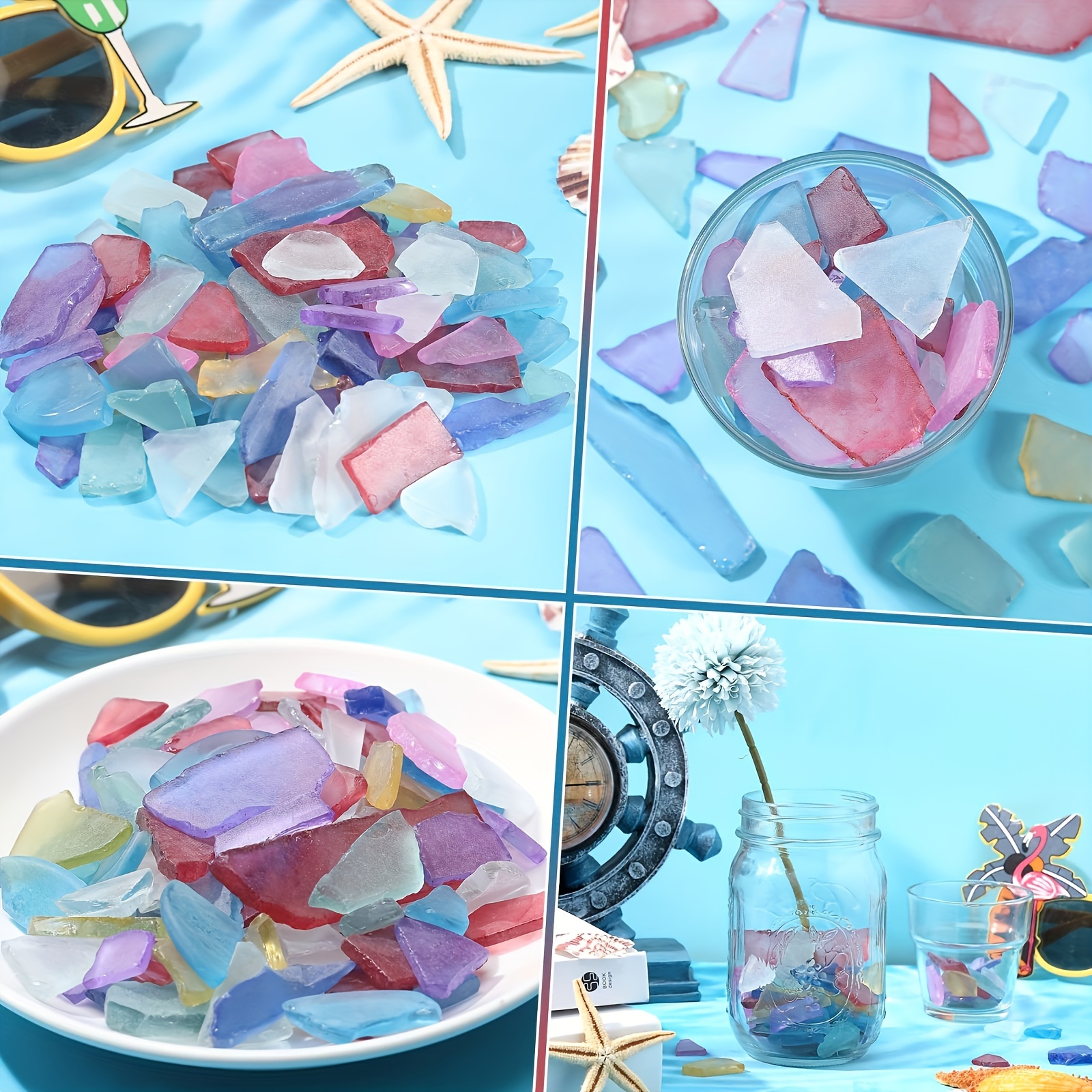 2d 200g/7.05oz シーガラスクラフト用 フロステッドシーグラス