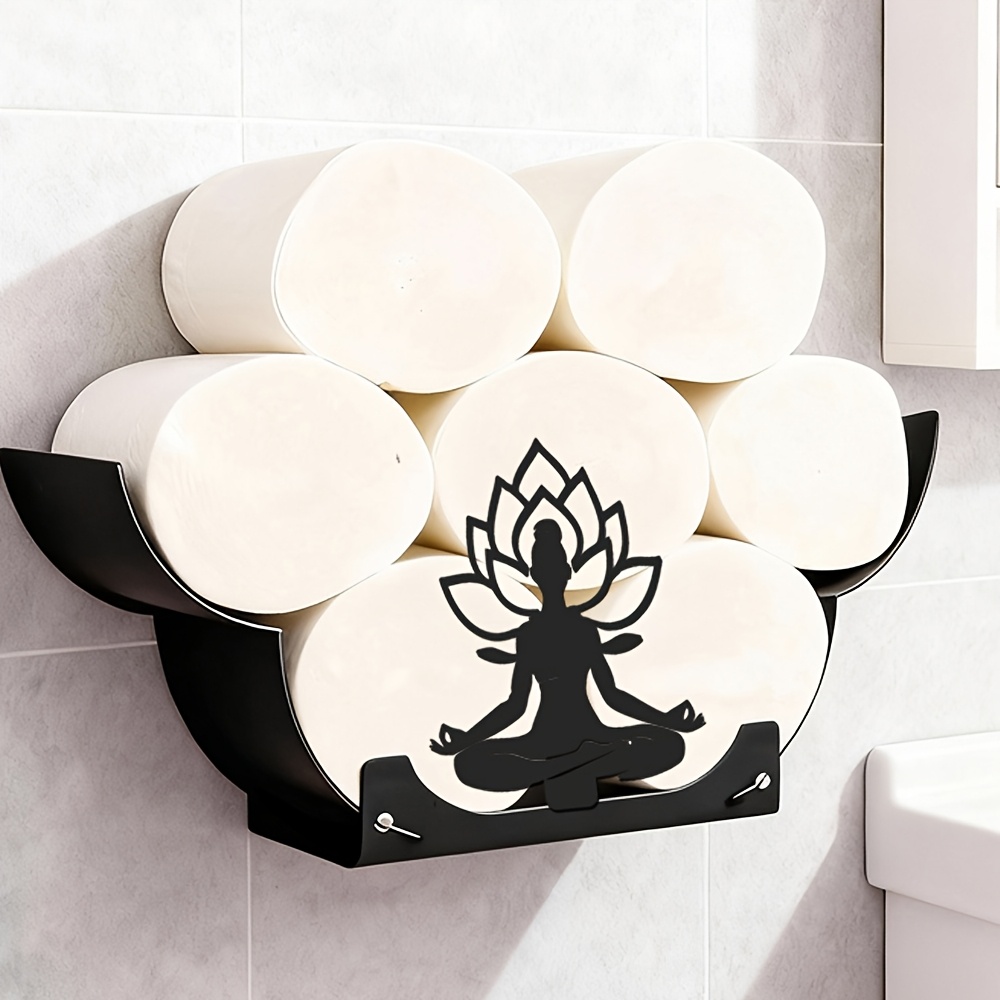 TEMU Un porte-serviettes avec motif Yoga et fleurs de lotus, parfait pour la décoration. Cet accessoire suspendu est idéal pour une utilisation dans