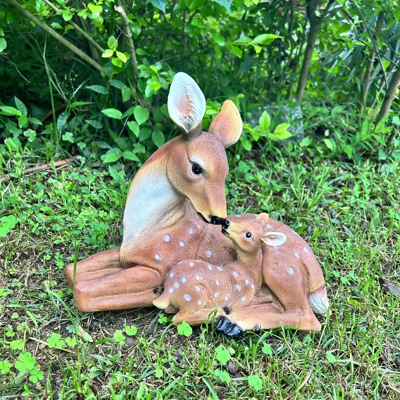 

Resin Deer Sculpture - Mother And Fawn Figurine, Garden Decor Statuette, Outdoor Patio Ornament, Home Interior Wildlife Accent