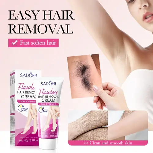 60g rose hair removal cream gentle depilatory cream for armpits legs formula with hyaluronic acid rose scent travel friendly for all light beige types