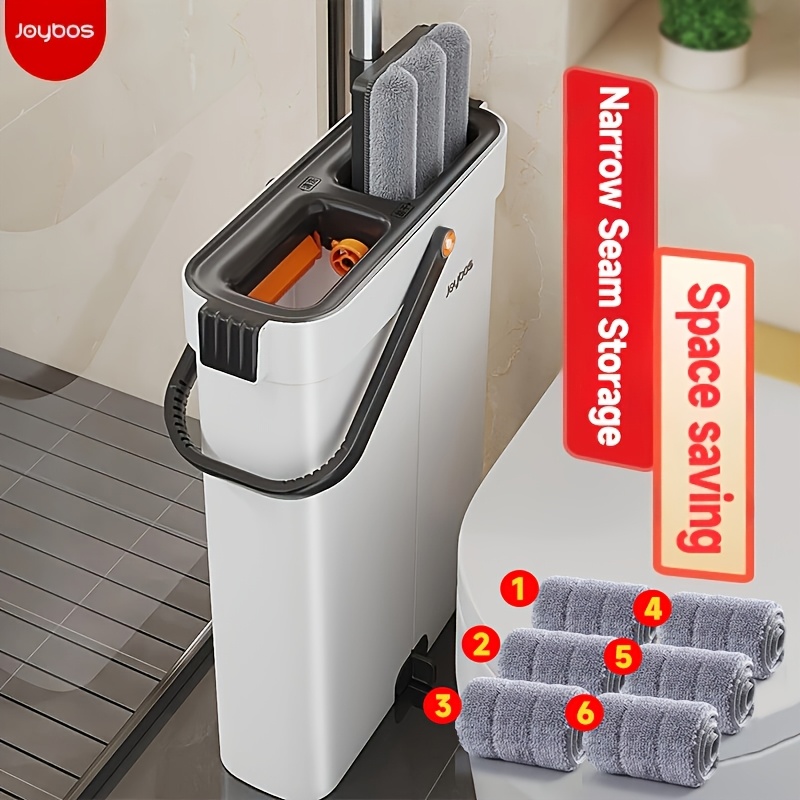 TEMU 1 Set, Mop And Bucket Set With 6 Pads, Household Floor Cleaning Tool, Suitable For Living Room, Bedroom, Kitchen, Bathroom, Toilet, Commercial