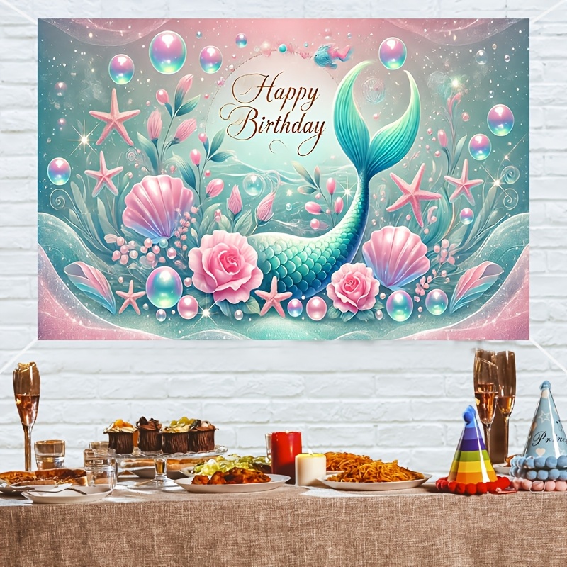 Let's Be Mermaids - Birthday Party Bunting Banner - Mermaid Party Bunting Banner Mermaid Party Decorations