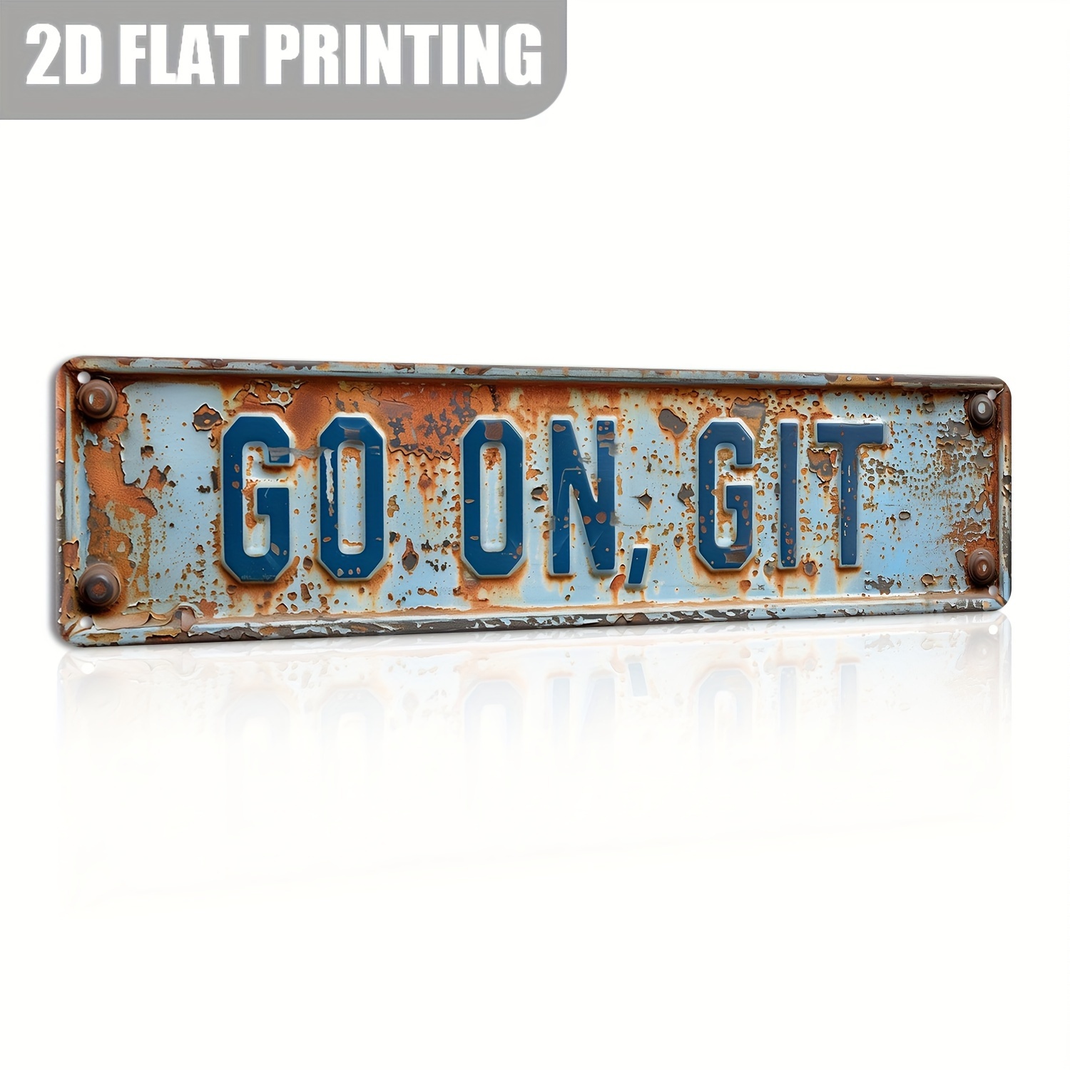 

Git" Vintage-style Aluminum Sign (15.7''x3.9'') - Metal Wall Decor For Home, Farmhouse, Porch, Garage & Outdoor - Unique Gift Idea
