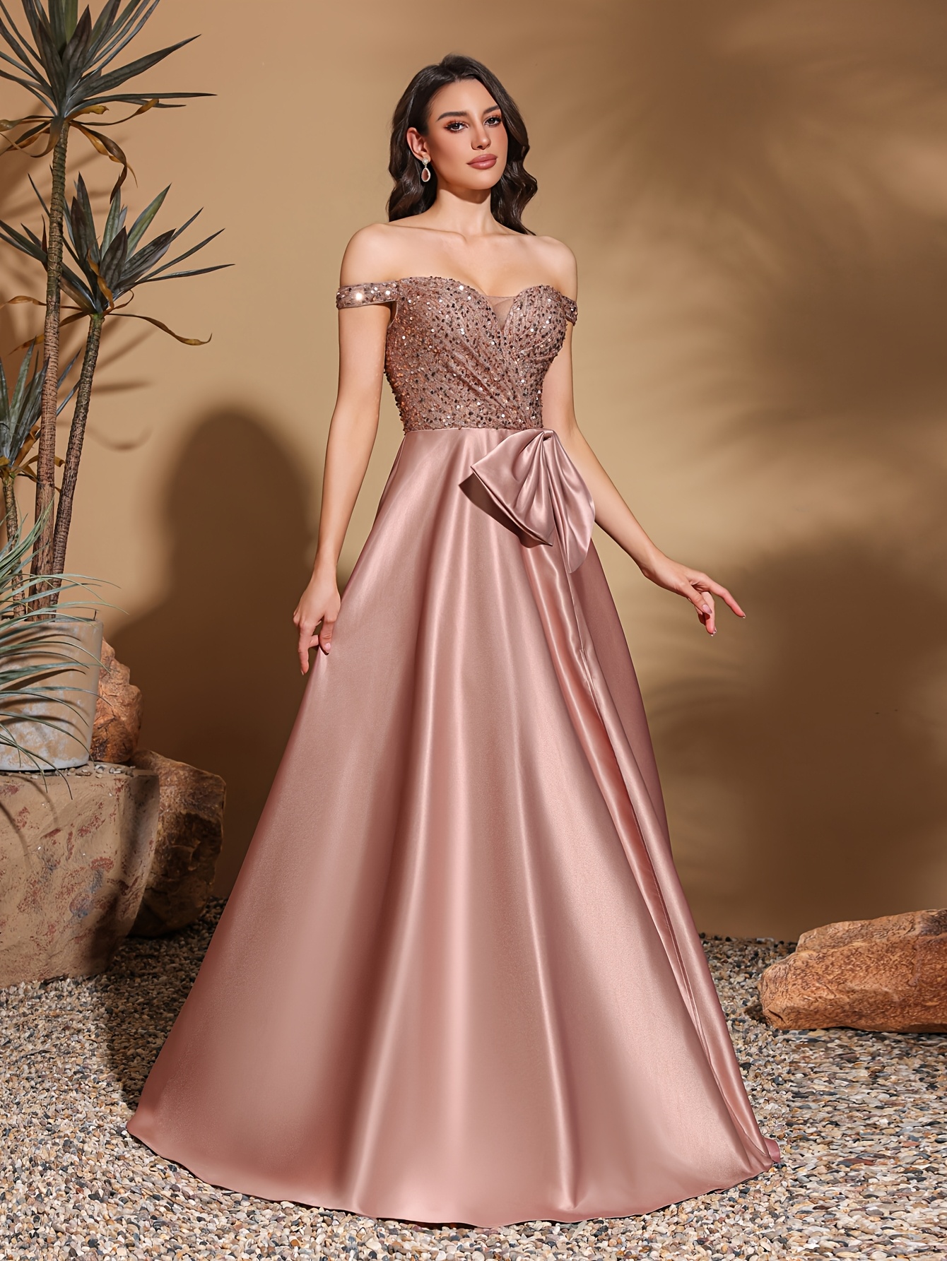 vestido elegante tirantes caídos detalles largo Temu Spain