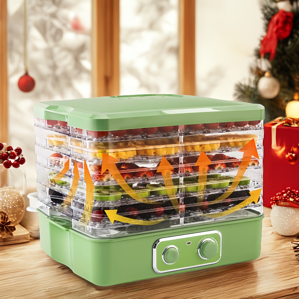 

Food Dehydrator For Jerky, 5 Bpa-free Stackable Trays, Adjustable Temperature Control For Fruit, Meat, Veggies, Herbs & Snacks, 240w, Green