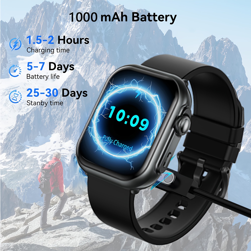 presente para namorados - smartwatch para mulheres e homens: compatível com iphone e , com chamadas bt, monitorização do , resistência à ip68, monitorização de fitness com mais de 120 de desporto, bateria de duração de 1000mah, presente para do pai Detalhes do produto 8