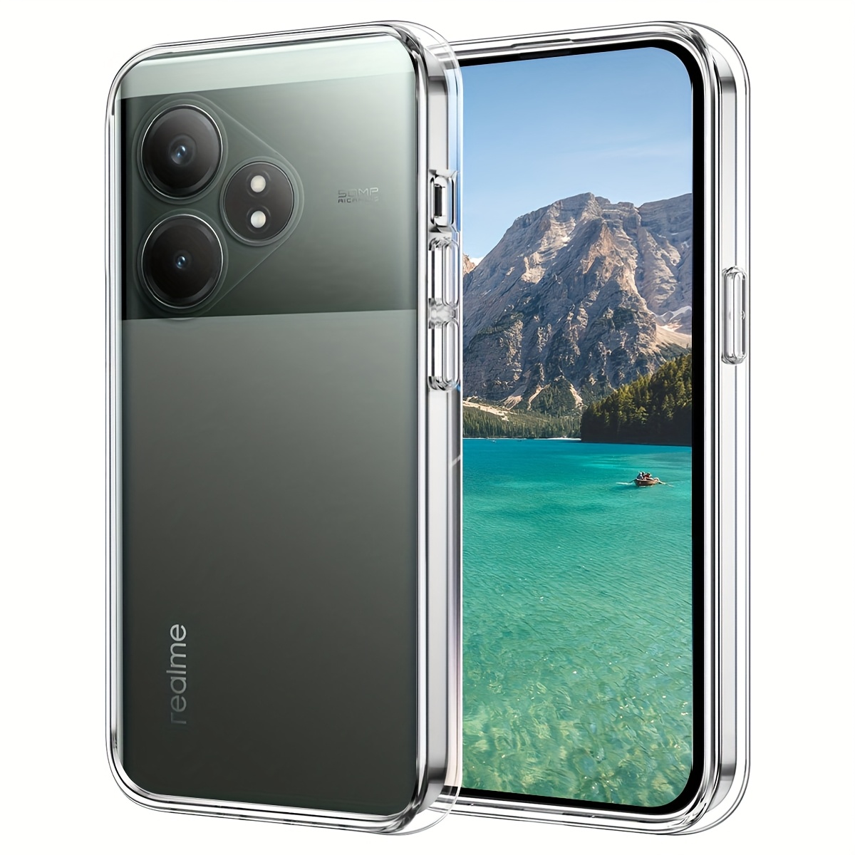 TEMU Flexible And Shockproof Case For Realme Gt 6t, Offering Full Protection Against Scratches With A Transparent Back.