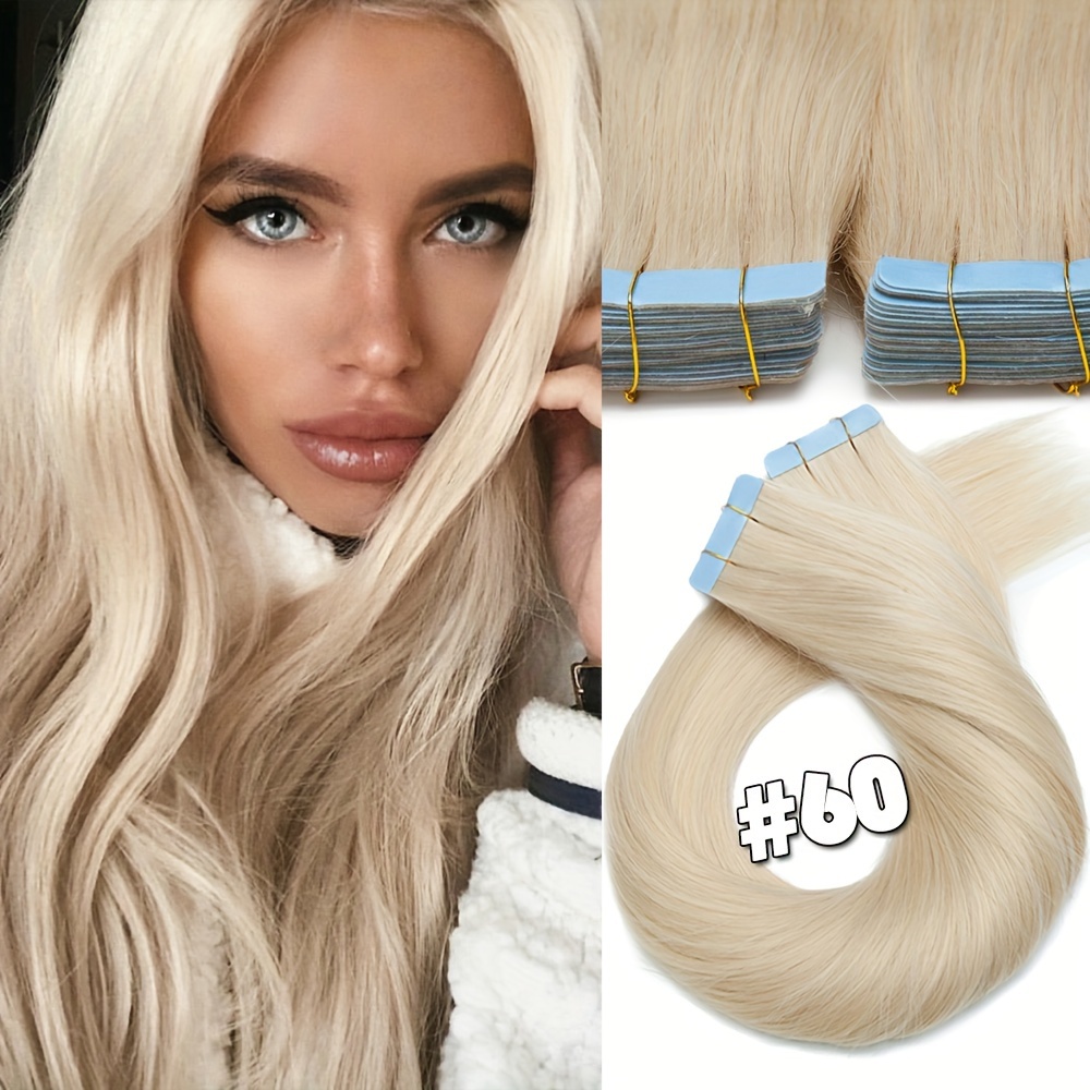 25g pack 10pcs tape in hair extensions human hair real human hair tape in extensions straight skin weft100   seamless human hair extensions for women 12 24 inches details 5