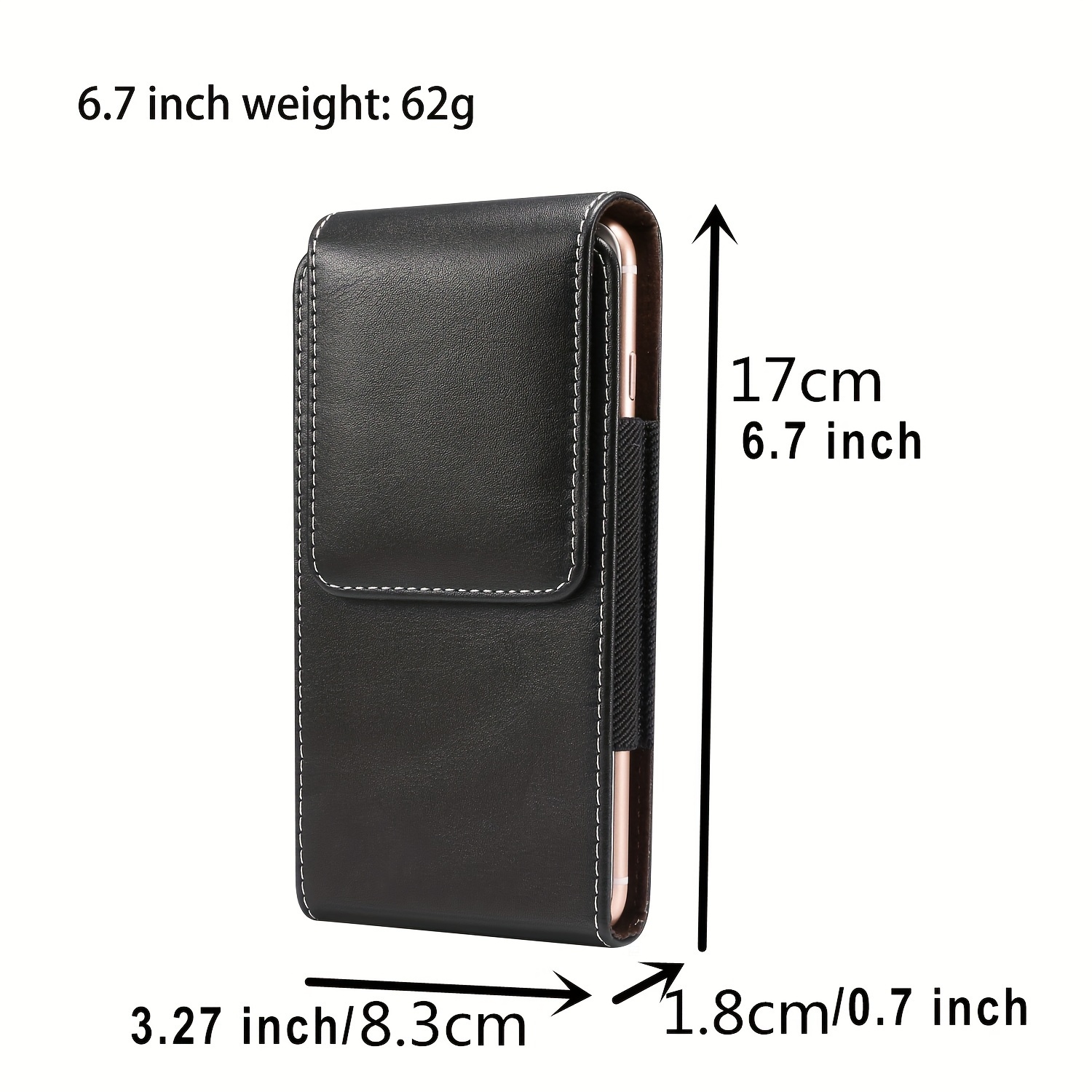 Phone Case: Vertical Cell Phone Pouch Pu Leather Holster Belt Holder Mobile Phone Case Waist Bag