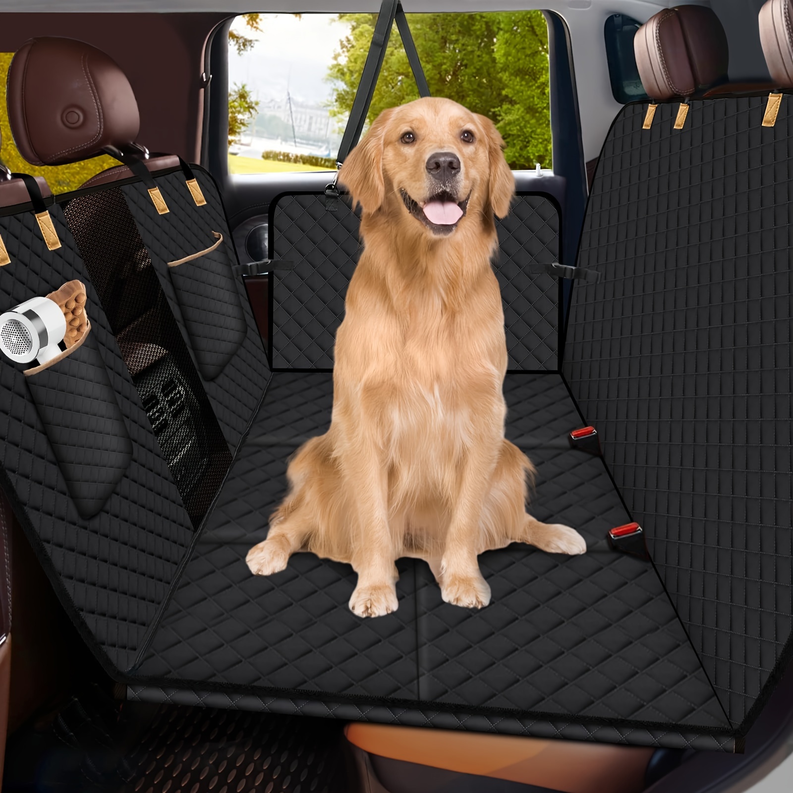 

Dog Car Seat Cover For Back Seat, Hard Bottom Dog Hammock For Car, Camping Air Mattress, Hammock Travel Bed For Car Suv Truck