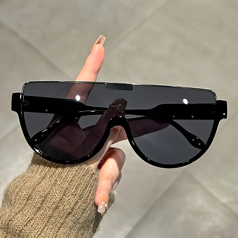 womens oversized square fashion glasses semi chic - Temu Georgia display picture 2