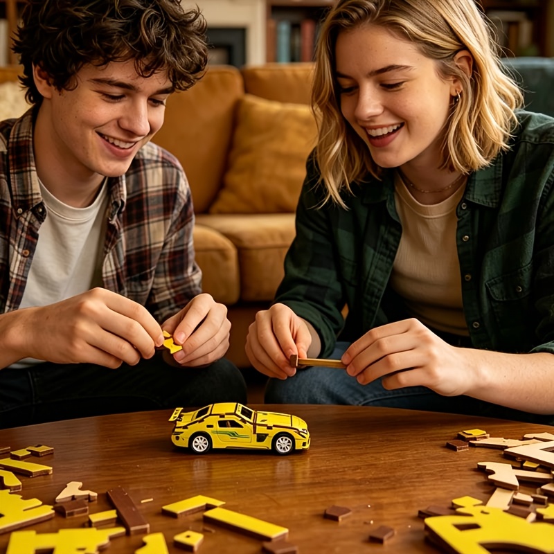 Wooden SuperCar Model Car Kits, DIY Collectibles
