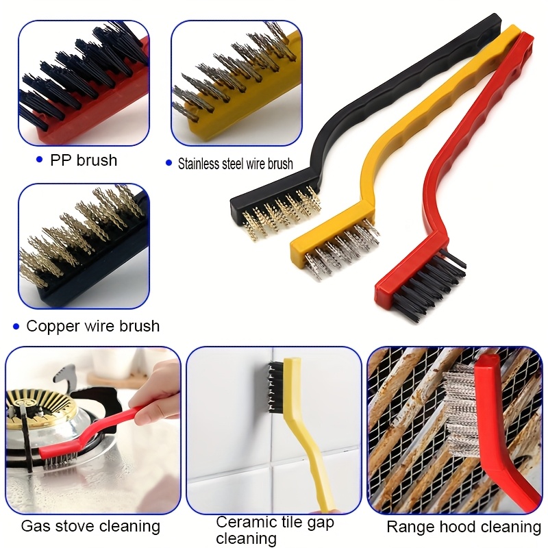 Un juego de 15 cepillos de limpieza, que incluye un cepillo para ranuras de puertas de refrigerador, un cepillo para tazas, un cepillo para limpiar la suciedad, un cepillo para limpiar teclados y un pequeño raspador. Adecuado para limpiar estufas de gas de cocina, tazas de té, batidores y ranuras de ventanas.