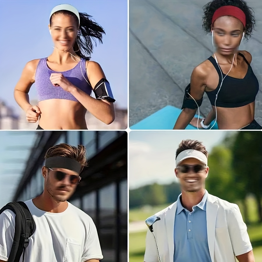non slip sweat wicking elastic sports headbands women men  display picture 3