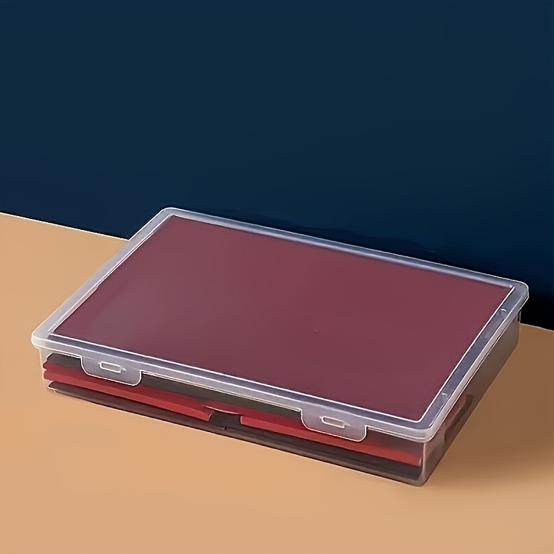 1pc A4 Thickened Large Size Transparent Plastic Storage Box, Large Capacity Stackable Desktop Organizer, Space- Office And School Supplies Desktop Storage Box, Desktop Organizer