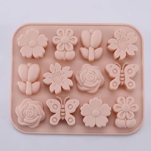 1 2pcs silicone flower pattern food grade silicone essential for cubes