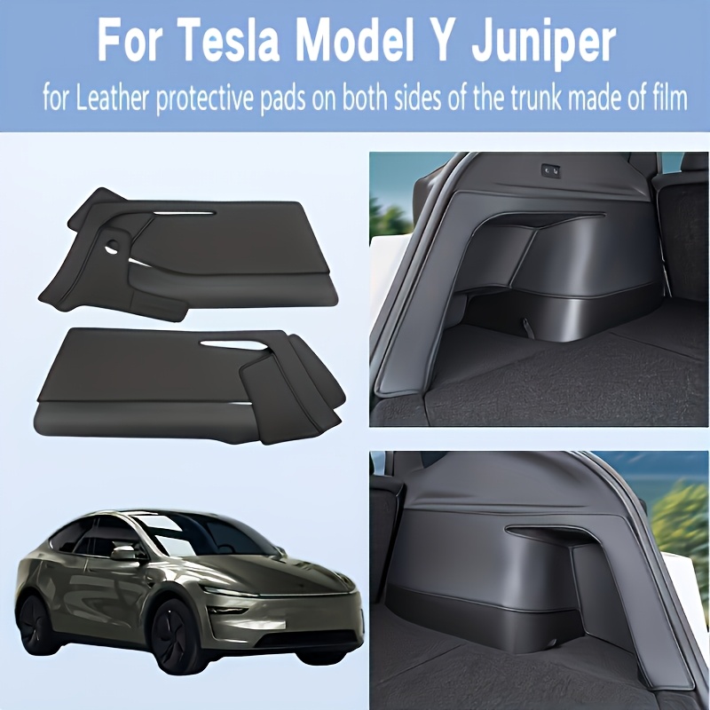 TEMU 2025 2026 Style For Faux Leather Protective Pads, Trunk Tailgate Side Velvet Modified Mats, 2pcs Set