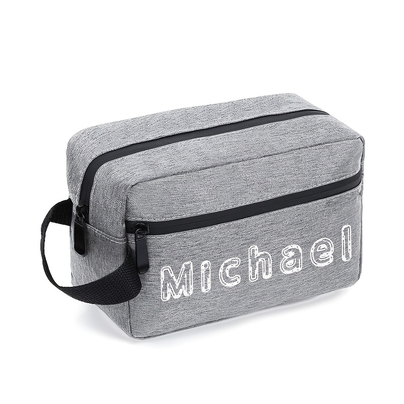 TEMU 1pc Custom Diy Personalized Artistic Font Name Storage/toiletry Bag, Custom Tote Bag - Travel Toiletry And Organizer Bag, Multi-compartment