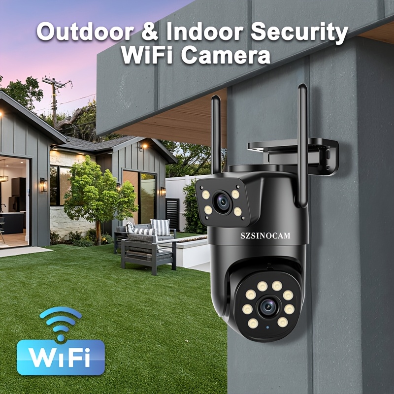 E-shop Dual 2K Objektive 8x Zoom CCTV | 5G/2.4G Wifi & AI Tracking 355° PTZ Sicherheits-WLAN-Kamera, -
