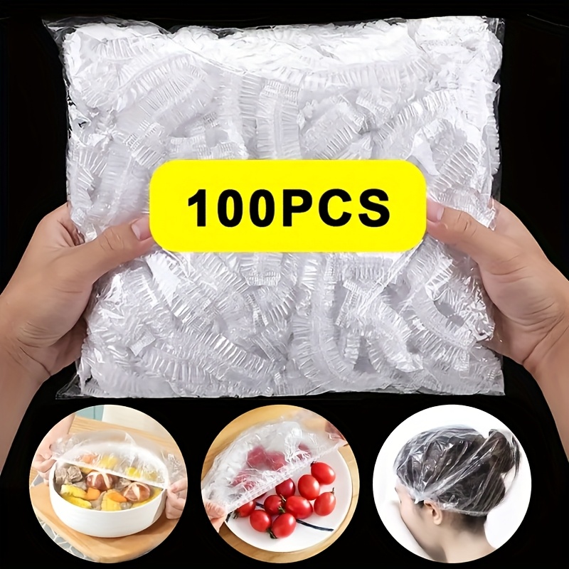 100pcs vibrant disposable cling film covers food grade plastic colorful   protection   kitchen picnics bbqs plastic covers for food