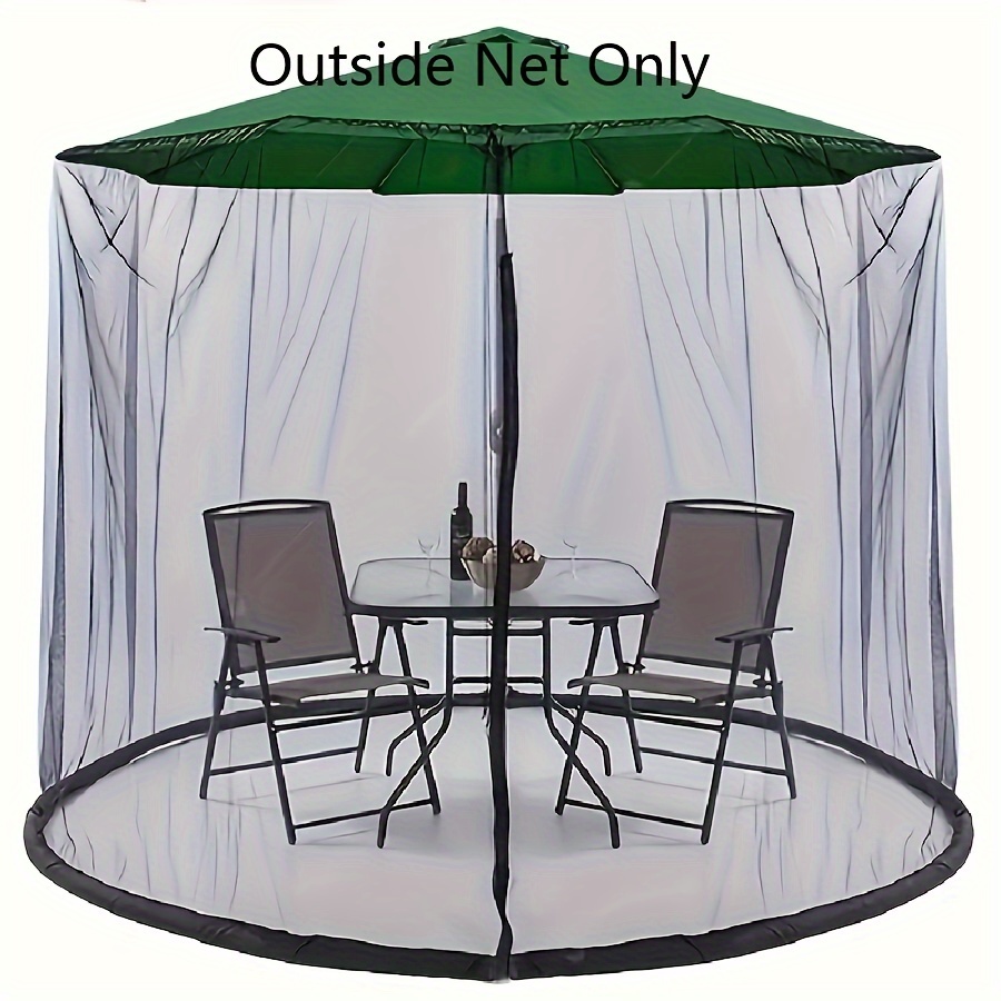 

6ft Outdoor Patio Umbrella Mosquito Netting Mosquito Net With Zipper Door For Most Outdoor Umbrellas Or Cantilever Hanging Umbrellas ( Mosquito Net Only)